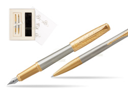 Zestaw prezentowy Parker Pióro wieczne + Długopis Urban Premium Aureate Powder GT w pudełku Pamiątka I Komunii