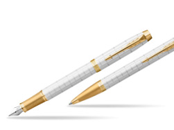 Zestaw Prezentowy Parker Pióro wieczne + Długopis IM Premium Pearl GT