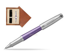Pióro kulkowe Parker Urban Premium  Fioletowy CT w pudełku drewnianym Mahoń Single Ecru