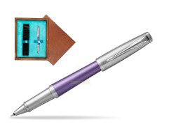 Pióro kulkowe Parker Urban Premium  Fioletowy CT w pudełku drewnianym Mahoń Single Turkus