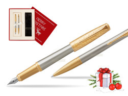 Zestaw prezentowy Parker Pióro wieczne + Długopis Urban Premium Aureate Powder GT w pudełku Merry Christmas czerwone