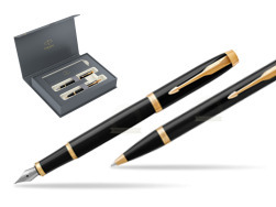 Zestaw Prezentowy Parker Pióro wieczne + Długopis IM Czarny GT w pudełku Parker Duo 2022