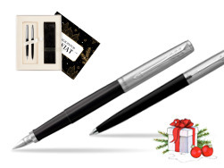 Zestaw Prezentowy Parker Pióro Wieczne + Długopis Jotter Originals Czarny w pudełku Magia Świąt