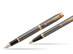 Zestaw Prezentowy Parker Pióro wieczne + Długopis IM Grey Core GT