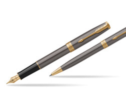 Zestaw Prezentowy Parker Pióro wieczne + Długopis SONNET Grey Core GT