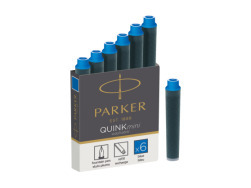 Naboje do pióra wiecznego Parker niebieskie zmywalne mini (6 szt)