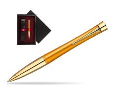 Długopis Parker Urban Premium 125 Żółty GT w pudełku drewnianym Czerń Single Bordo