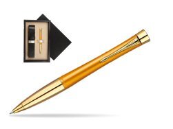 Długopis Parker Urban Premium 125 Żółty GT w pudełku drewnianym Czerń Single Ecru