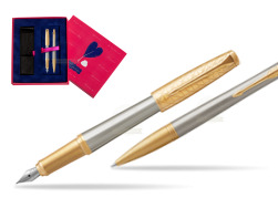 Zestaw prezentowy Parker Pióro wieczne + Długopis Urban Premium Aureate Powder GT w pudełku Love
