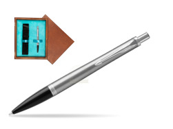 Długopis Parker Urban Metro Metallic CT T2016 w pudełku drewnianym Mahoń Single Turkus