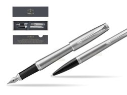 Zestaw Prezentowy Parker Pióro wieczne + Długopis Urban Metro Metallic CT T2016
