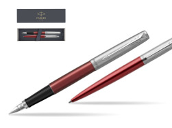 Zestaw Prezentowy Parker Pióro wieczne + Długopis Jotter Kensington Czerwony CT T2016
