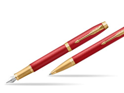 Zestaw Prezentowy Parker Pióro wieczne + Długopis IM Premium Red GT